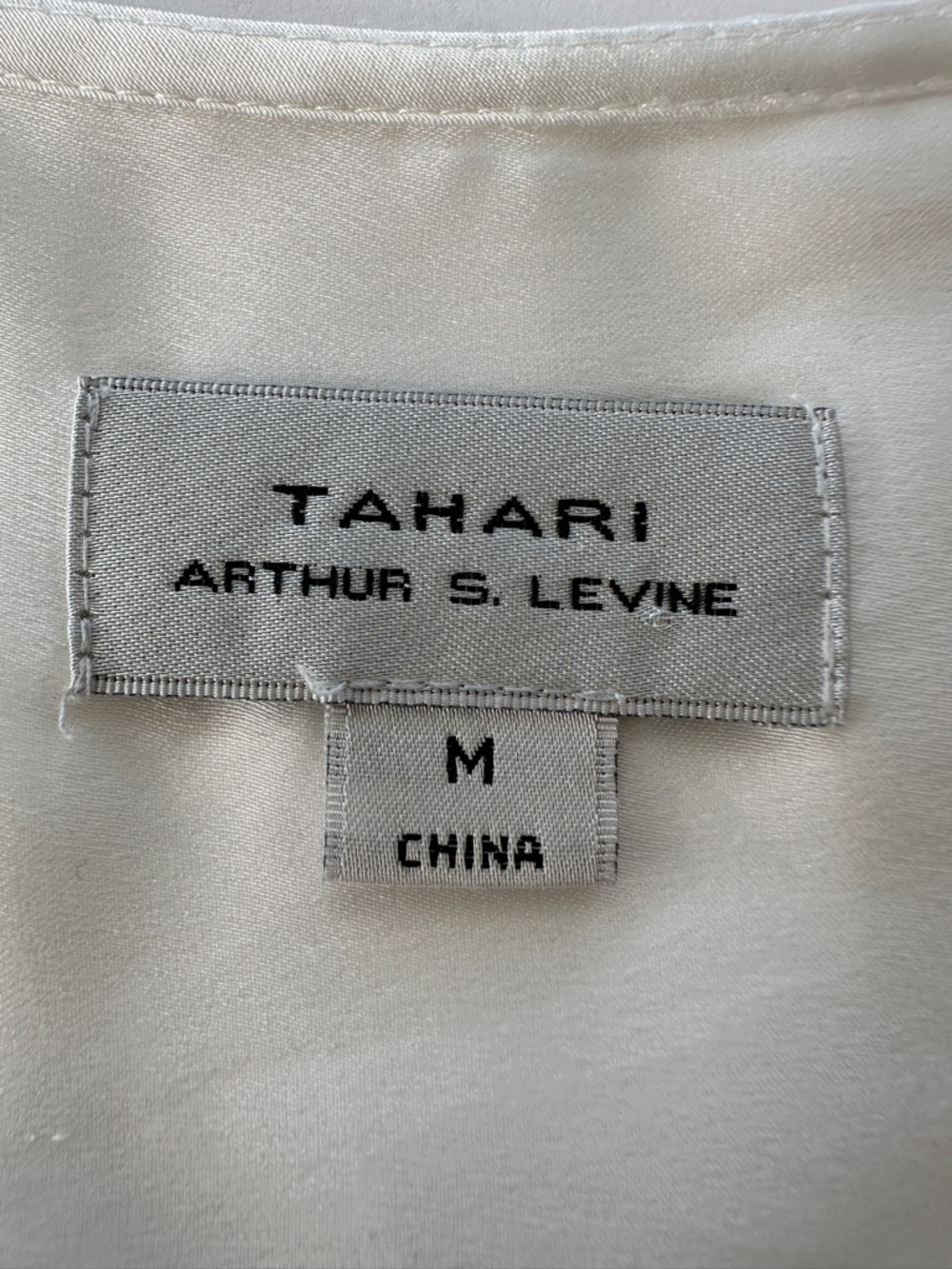 Tahari V-Neck Ruffle Detail Long Sleeve Blouse, White Satin - Picture 11 of 12